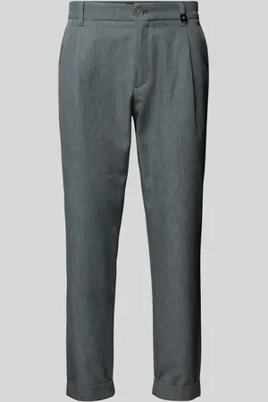 Strellson Regular Fit Bundfaltenhose mit Label-Detail Modell 