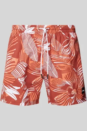 HUGO BOSS Relaxed Fit Badeshorts mit Label-Badge Modell 