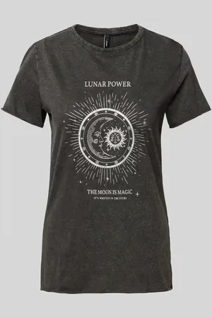 ONLY Regular Fit T-Shirt aus reiner Baumwolle mit Motiv-Print Modell 