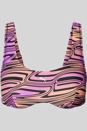 PUMA Bikini-Oberteil mit Logo-Print in , Größe L