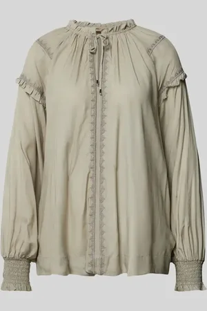 Mos Mosh Relaxed Fit Bluse mit Schlüsselloch-Ausschnitt in , Größe L