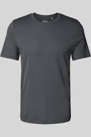 QS by s.Oliver Regular Fit T-Shirt aus reiner Baumwolle mit gummiertem Label Print in , Größe L