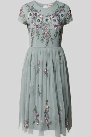 Lace & Beads Knielanges Cocktailkleid mit Paillettenbesatz in , Größe XS