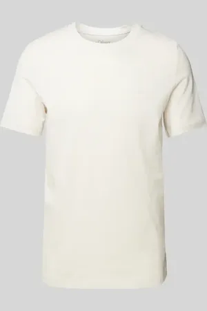 QS by s.Oliver Regular Fit T-Shirt aus reiner Baumwolle mit gummiertem Label Print in , Größe 3XL