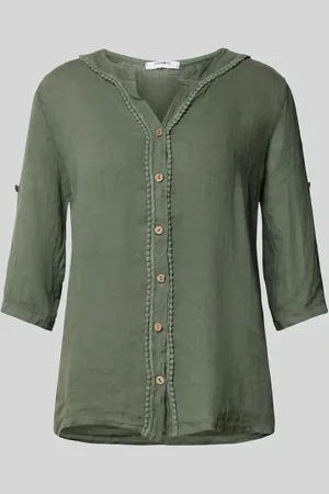Zabaione Regular Fit Leinenbluse mit 3/4-Arm in , Größe L