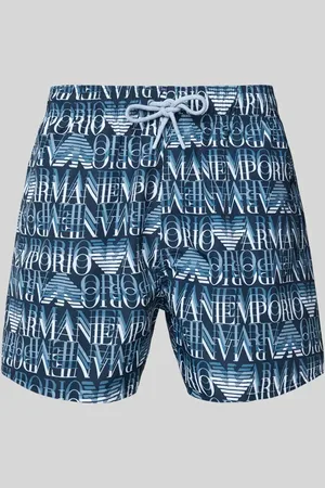 Emporio Armani Regular Fit Badeshorts mit Label-Print in , Größe L