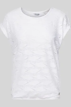 Zabaione T-Shirt mit Lochmuster in , Größe L