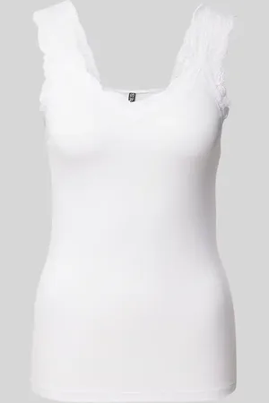 Pieces® Top mit Spitzenbesatz Modell 