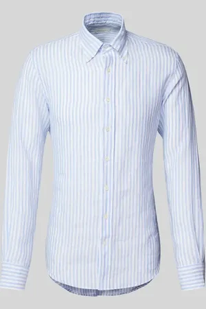 Profuomo Slim Fit Leinenhemd mit Button-Down-Kragen in , Größe 39