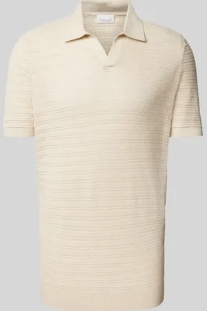 Profuomo Slim Fit Poloshirt mit V-Ausschnitt in , Größe L