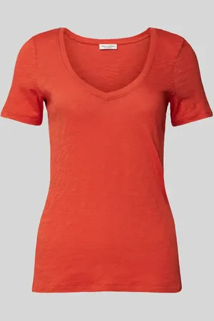Marc O’ Polo Slim Fit T-Shirt aus reiner Baumwolle mit V-Ausschnitt in , Größe L