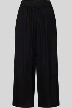 Pieces® Loose Fit Culotte aus Viskose-Leinen-Mix Modell 