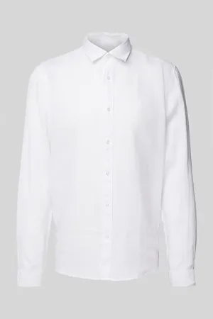 McNeal Regular Fit Freizeithemd aus reinem Leinen mit Logo-Stitching in , Größe L