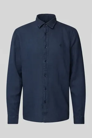 McNeal Regular Fit Freizeithemd aus reinem Leinen mit Logo-Stitching in , Größe L