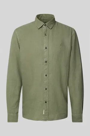 McNeal Regular Fit Freizeithemd aus reinem Leinen mit Logo-Stitching in , Größe L