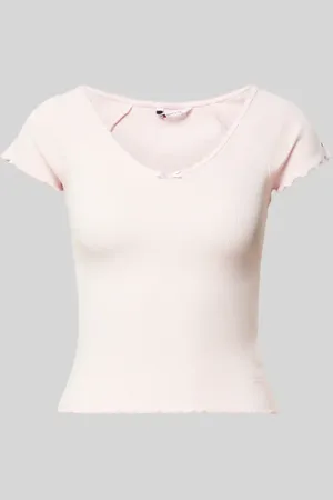 Tommy Hilfiger T-Shirt mit tiefem U-Ausschnitt in , Größe L