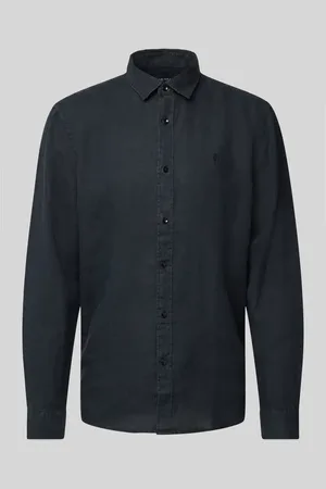 McNeal Regular Fit Freizeithemd aus reinem Leinen mit Logo-Stitching in , Größe L