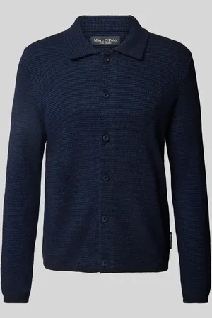 Marc O’ Polo Regular Fit Strickjacke aus strukturiertem Baumwoll-Mix in , Größe L
