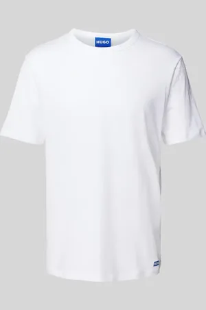 Hugo Blue T-Shirt mit geripptem Rundhalsausschnitt Modell 
