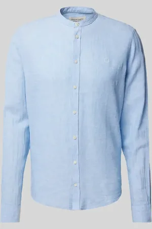 Casual Friday Regular Fit Leinenhemd mit Stehkragen Modell 