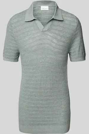Profuomo Slim Fit Poloshirt mit V-Ausschnitt in , Größe L