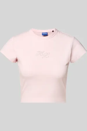 Hugo Blue T-Shirt mit Strasssteinbesatz Modell 