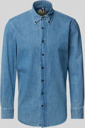 Profuomo Regular Fit Jeanshemd mit Button-Down-Kragen in , Größe L