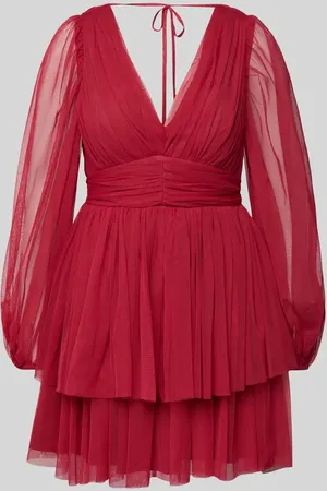 Jake*s Cocktailkleid im Stufen-Look mit V-Ausschnitt in , Größe 32