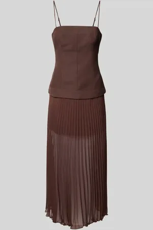Forever New Leinencocktailkleid mit Plisseefalten in , Größe 32