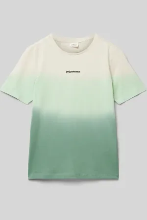 QS by s.Oliver Regular Fit T-Shirt aus reiner Baumwolle mit gummiertem Schriftzug-Print in , Größe 158