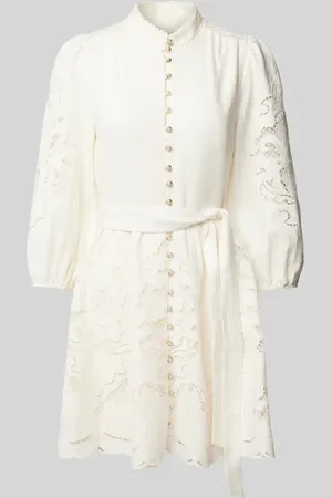Forever New Leinencocktailkleid mit Spitzenbesatz in , Größe 36