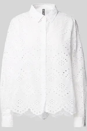 Pieces® Regular Fit Langarmbluse aus reiner Baumwolle Modell 