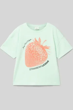 QS by s.Oliver Relaxed Fit T-Shirt aus reiner Baumwolle mit Frontprint in , Größe 146
