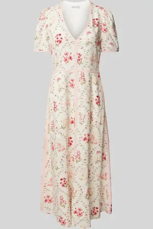 Forever New Leinencocktailkleid mit V-Ausschnitt in , Größe 34