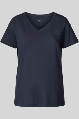 Armani Exchange T-Shirt mit geripptem V-Ausschnitt in , Größe L