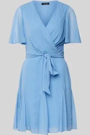 Ralph Lauren Knielanges Wickelkleid aus Chiffon Modell 