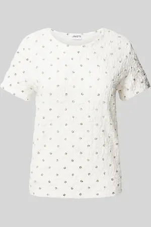 Jake*s Slim Fit T-Shirt mit Rundhalsausschnitt in , Größe L