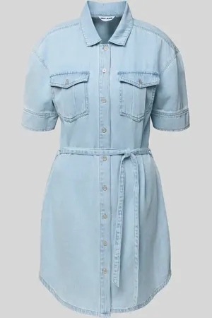 DKNY Jeanskleid mit Bindegürtel und 1/2-Arm in , Größe L
