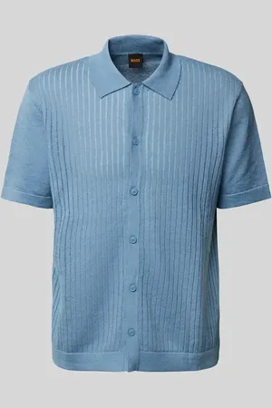 HUGO BOSS Regular Fit Leinenhemd mit Polokragen Modell 