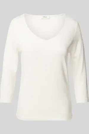 QS by s.Oliver Regular Fit Langarmshirt aus Lyocell-Elasthan-Mix in , Größe 38