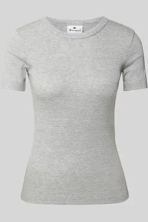 Champion T-Shirt mit geripptem Rundhalsausschnitt in , Größe L