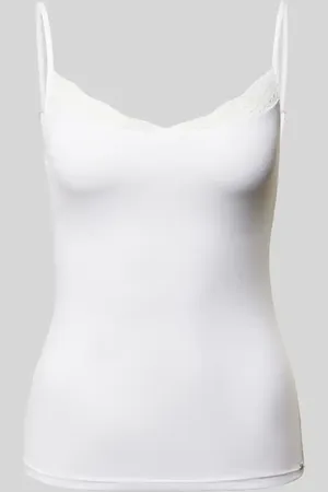 Skiny Slim Fit Trägertop mit Spitzenbesatz in , Größe 38