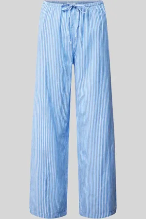Gina Tricot Wide Leg Leinenhose mit Tunnelzug in , Größe L