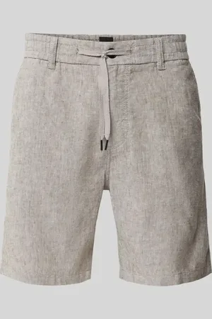 HUGO BOSS Tapered Fit Leinenshorts mit elastischem Bund in , Größe 33