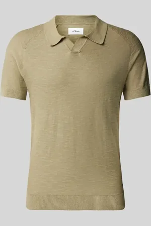 QS by s.Oliver Regular Fit Poloshirt mit Flammgarnstruktur in , Größe L