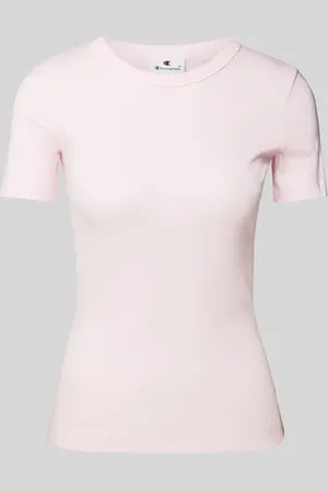 Champion T-Shirt mit geripptem Rundhalsausschnitt in , Größe L