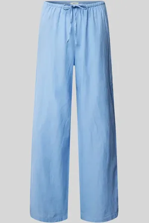 Gina Tricot Wide Leg Leinenhose mit Tunnelzug in , Größe L