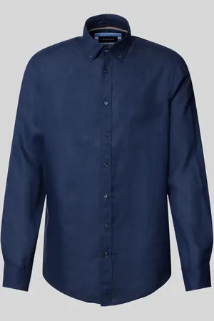 Christian Berg Regular Fit Leinenhemd mit Button-Down-Kragen in , Größe 3XL