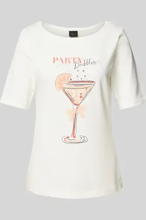 QS by s.Oliver Regular Fit T-Shirt aus Baumwoll-Mix mit Schmucksteinen in , Größe 40