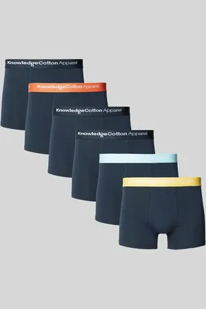Knowledge Cotton Apparal Boxershorts mit elastischem Logo-Bund im 6er-Pack in , Größe L